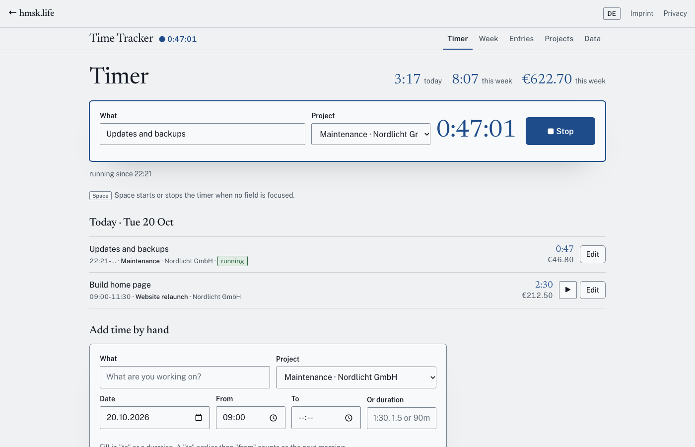 Time Tracker screenshot